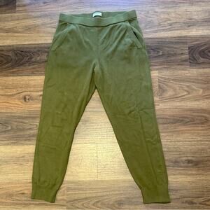 Babaton Khaki Green Lounge Pants Womens Size L with minor pilling